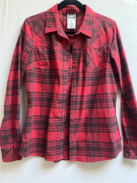 Helly Hansen Tops - Helly Hansen Red and Black Plaid Shirt Sz L